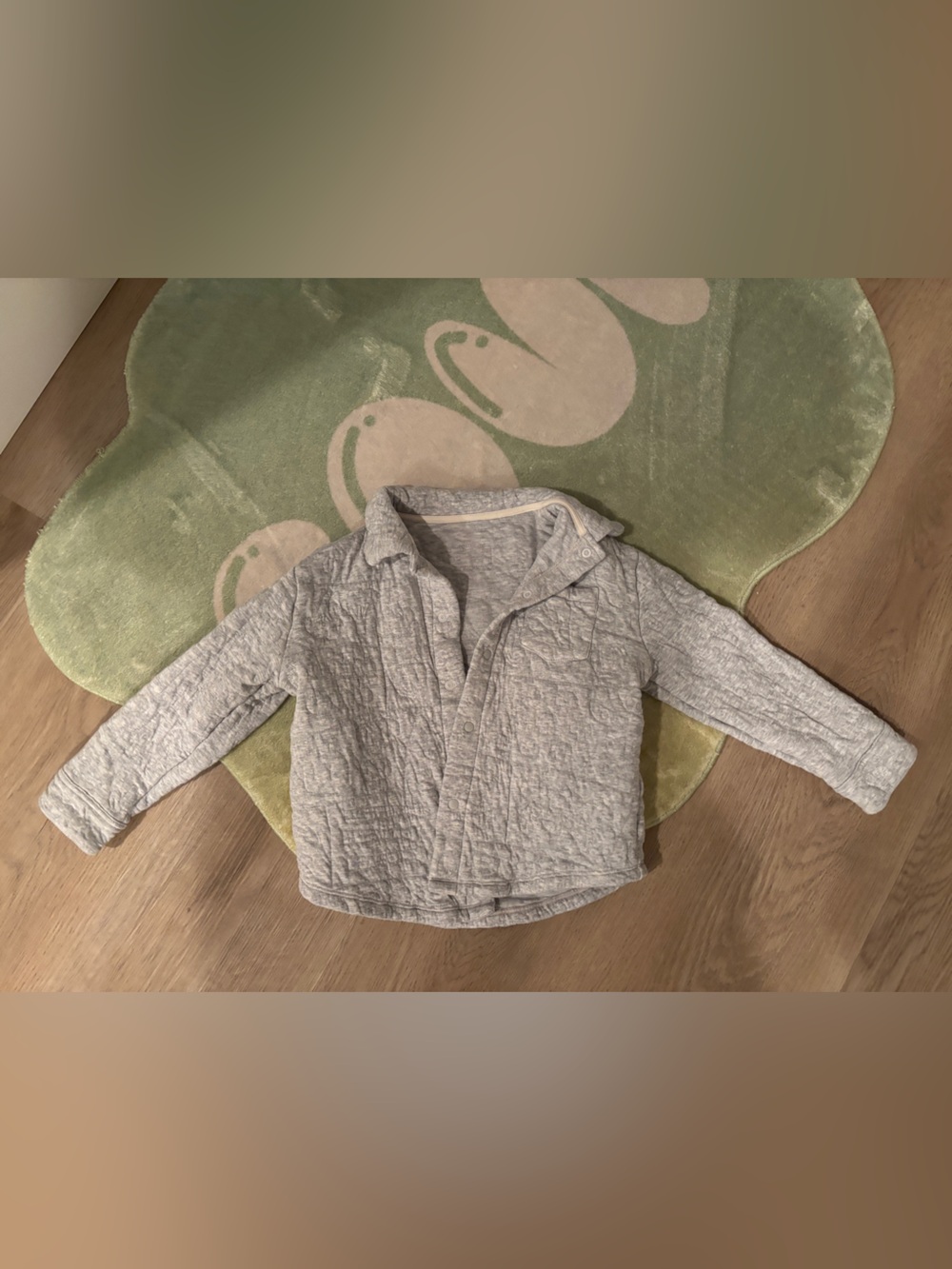 Kids’ Quilted Light Gray Shirt Jacket